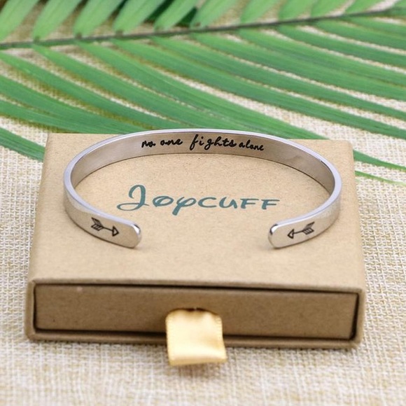 New No One Fights Alone Stainless Steel Bangle - Picture 3 of 3